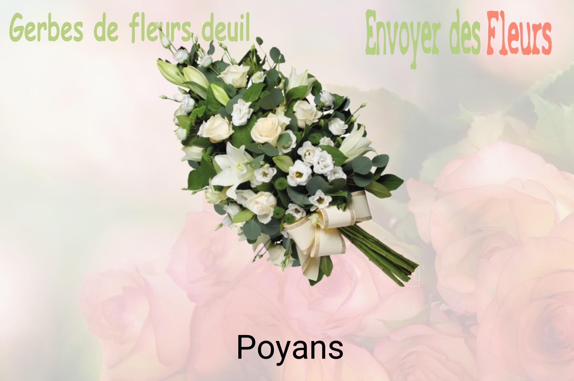 Gerbe de fleurs de deuil livrée à Poyans